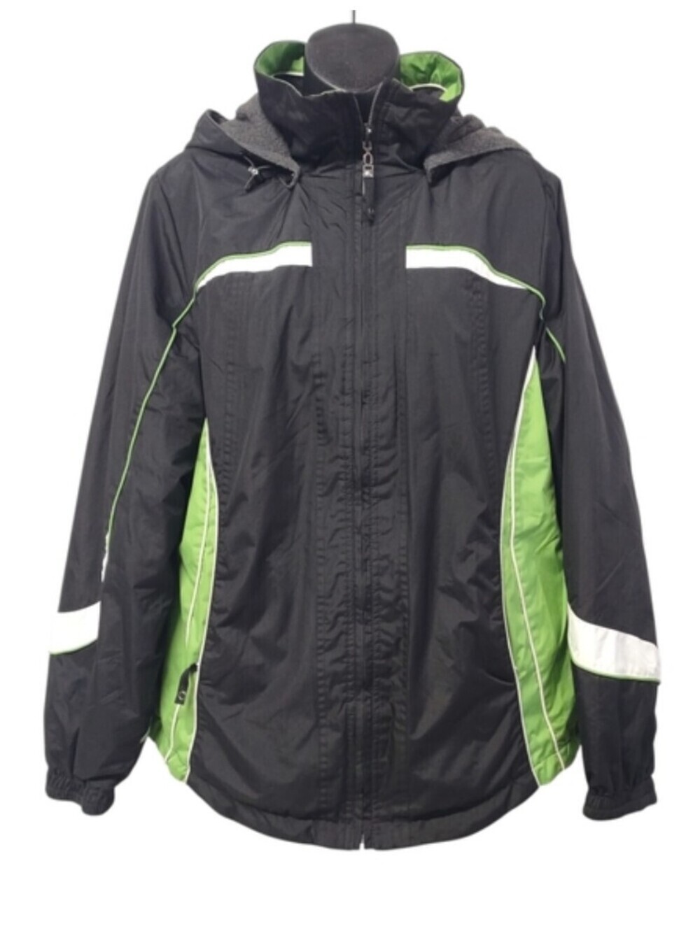 SJB Active Women's  2 in 1 Reversible Black Green Winter Coat Jacket Size Medium